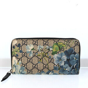 Auth Gucci Blooms Round Zipper Long #198823G33B